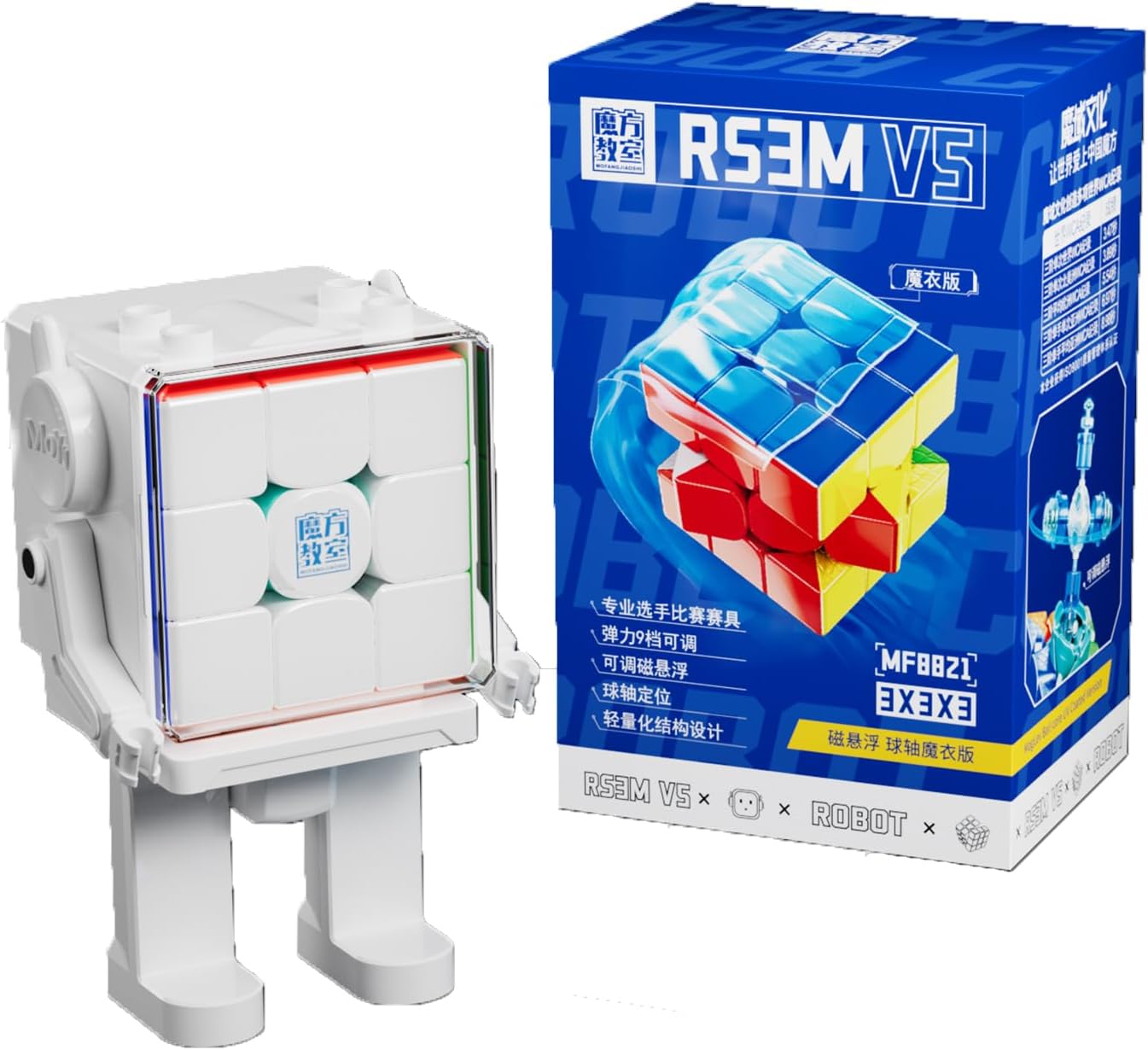MoYu RS3M V5 3x3 (Ball Core UV + Robot Cube Stand)