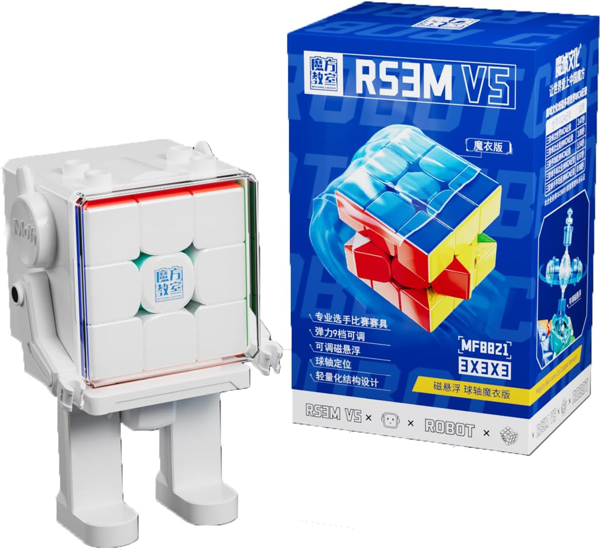 MoYu RS3M V5 3x3 (Ball Core UV + Robot Cube Stand)