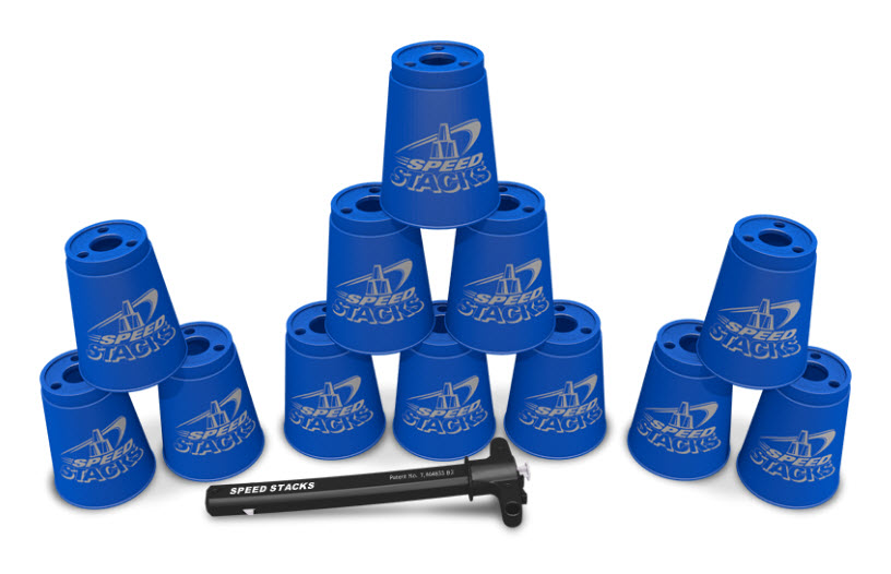 Set Of 12 Cool Blue Speed Stacks Cups & Stem