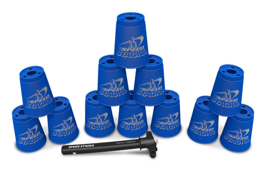 Set Of 12 Cool Blue Speed Stacks Cups & Stem